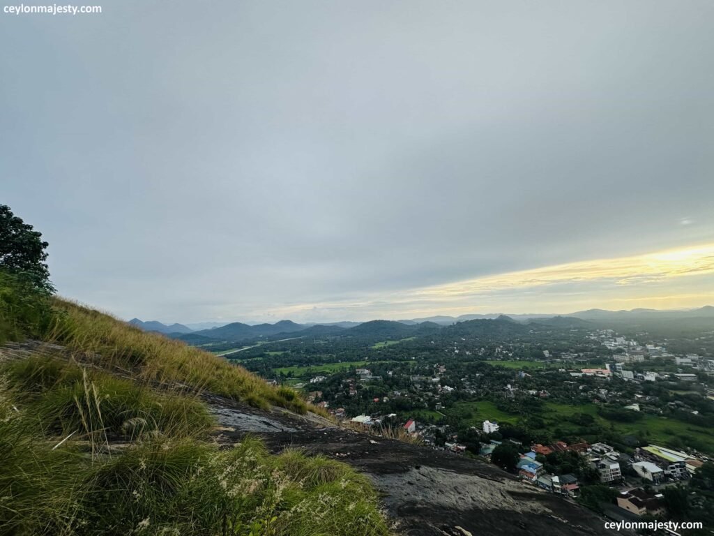 A view of Kurunegala and upcountry borders at the top of the athugala rock