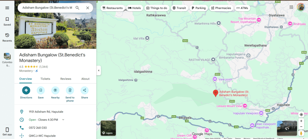 Adisham Bunglow is located just 4km away from Haputale town